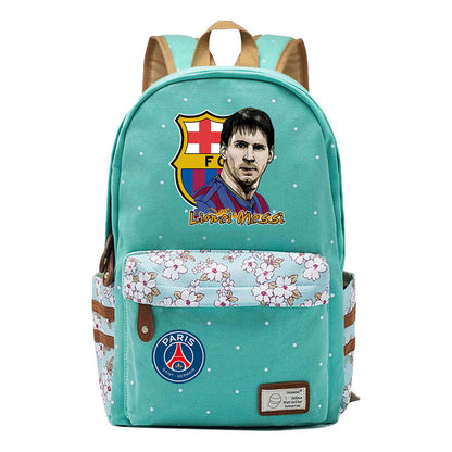 Sports Football Star Printed Youth Student Backpack For Men And Women's Leisure Backpack