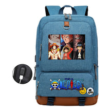 Cartoon Pirate King Printed Usb Student Backpack Leisure Travel Backpack