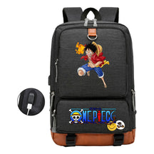 Cartoon Pirate King Printed Usb Student Backpack Leisure Travel Backpack