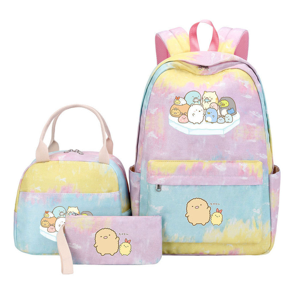 Game Corner Biology Youth Student Girls School Bag Lunch Bag Three Piece Set Backpack Set