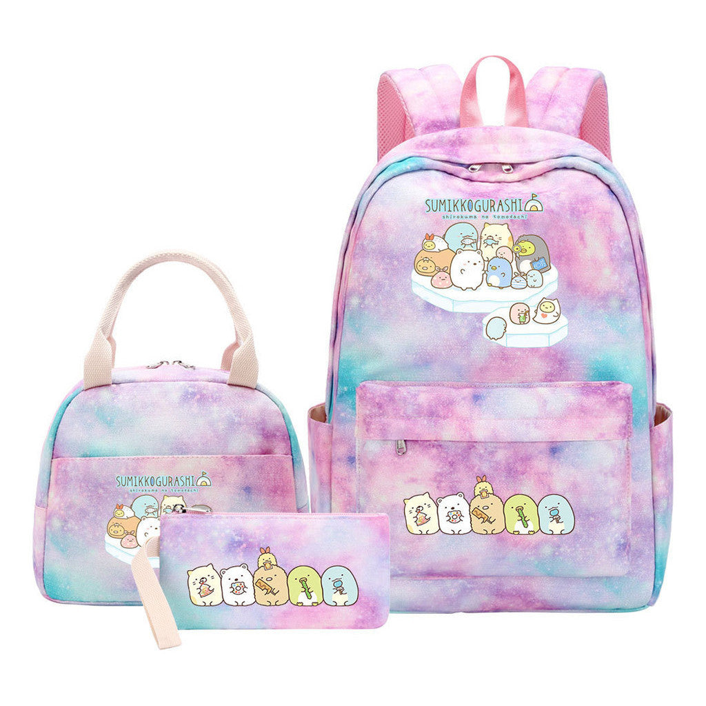 Game Corner Biology Student Girls School Bag Lunch Bag Three Piece Set Backpack Set
