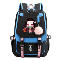 Cartoon Fashion Usb Youth Student School Bag Casual Ribbon Flip Backpack
