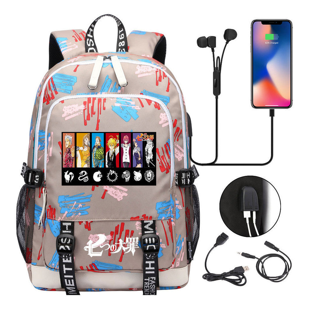 Junior Student Backpack Usb Leisure Backpack For Boys And Girls