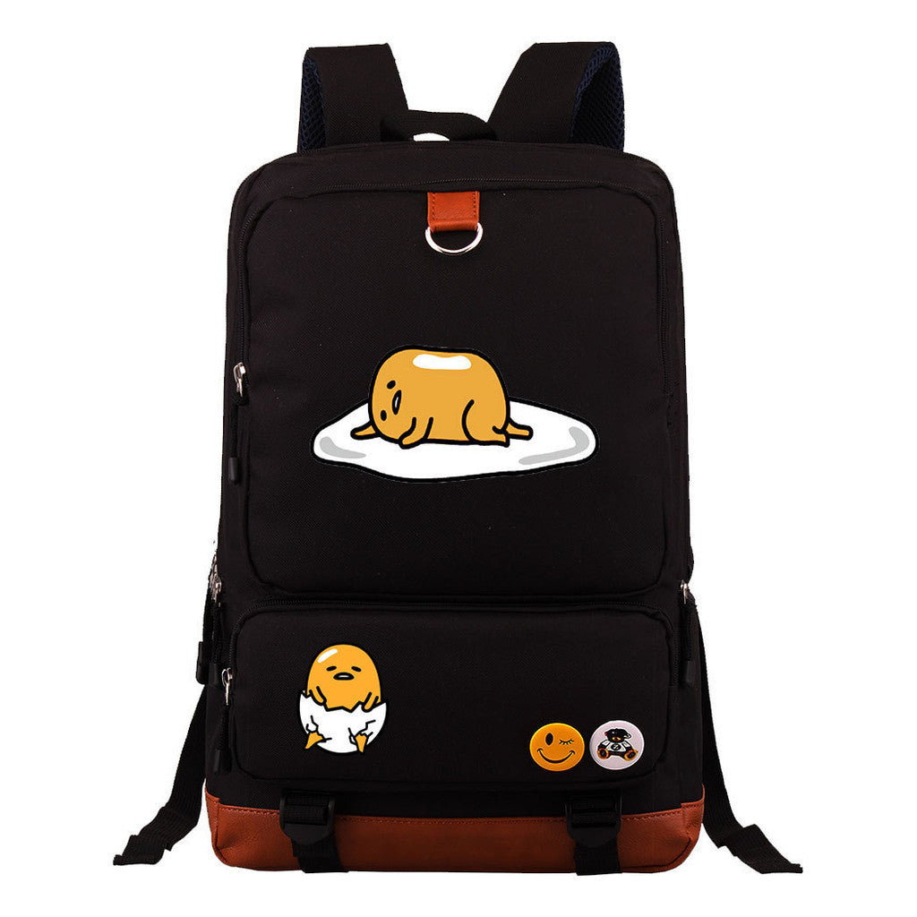 Cartoon Anime Lazy Egg Youth Student Backpack, Large Capacity Travel Bag, Boy's And Girl's Backpack