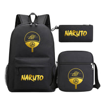 Golden Anime Naruto Starry Sky Youth Student School Bag Three Piece Set For Boys And Girls Backpack Set