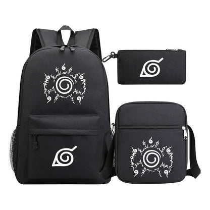 Anime Naruto Starry Sky Youth School Bag Three Piece Set For Men And Women Backpack Set