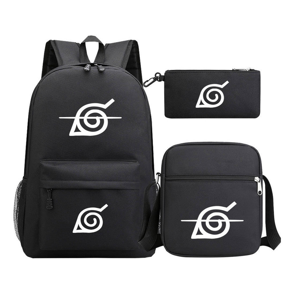 Anime Naruto Starry Sky Youth School Bag Three Piece Set For Men And Women Backpack Set