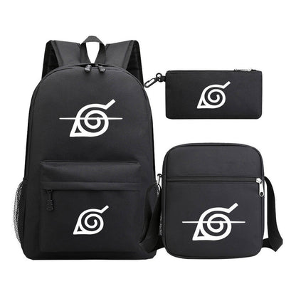 Anime Naruto Starry Sky Youth School Bag Three Piece Set For Men And Women Backpack Set