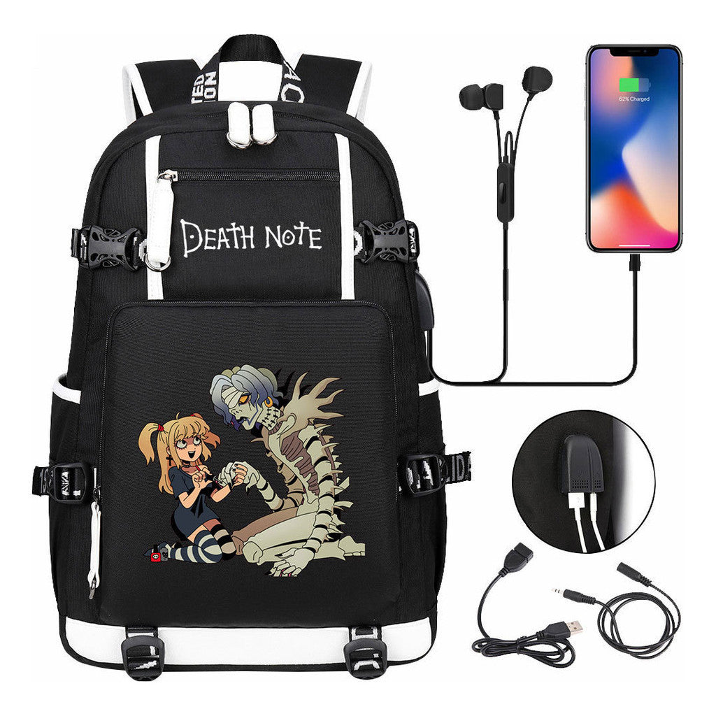 Death Note Usb Large Capacity Youth Student Backpack Men's And Women's Leisure Travel Backpack