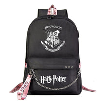 School Of Witchcraft And Wizardry Badge Usb Youth Student Backpack For Men And Women's Leisure Travel Backpack