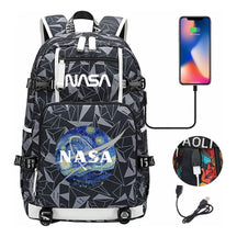 Nasa Fashion Printed Usb Student Backpack For Leisure Travel Backpack