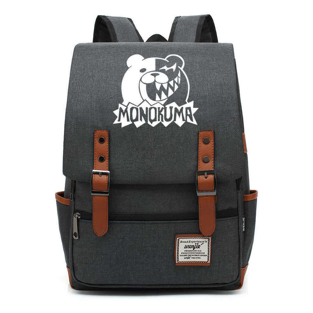 Printed Teenage Student Backpack For Men And Women With Casual Belt Buckle Classic Backpack