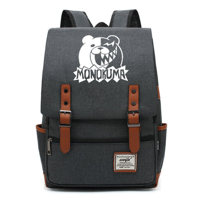 Printed Teenage Student Backpack For Men And Women With Casual Belt Buckle Classic Backpack
