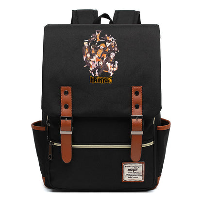 Volleyball Youth Printed Student School Bag Casual Belt Buckle Classic Backpack