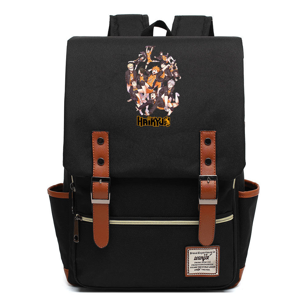 Volleyball Youth Printed Student School Bag Casual Belt Buckle Classic Backpack