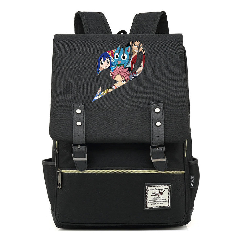 Printed Youth Student School Bag Casual Belt Buckle Classic Backpack