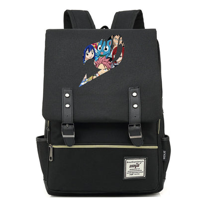 Printed Youth Student School Bag Casual Belt Buckle Classic Backpack