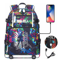 The Giant Of Manga Attack Usb Youth Student Backpack For Men And Women's Leisure Travel Backpack