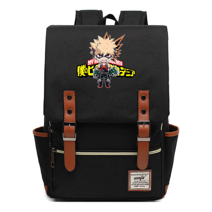 Anime My Heroes Academy Printed Youth Student Backpack Men's And Women's Leisure Belt Buckle Classic Backpack 38*27*12.5cm
