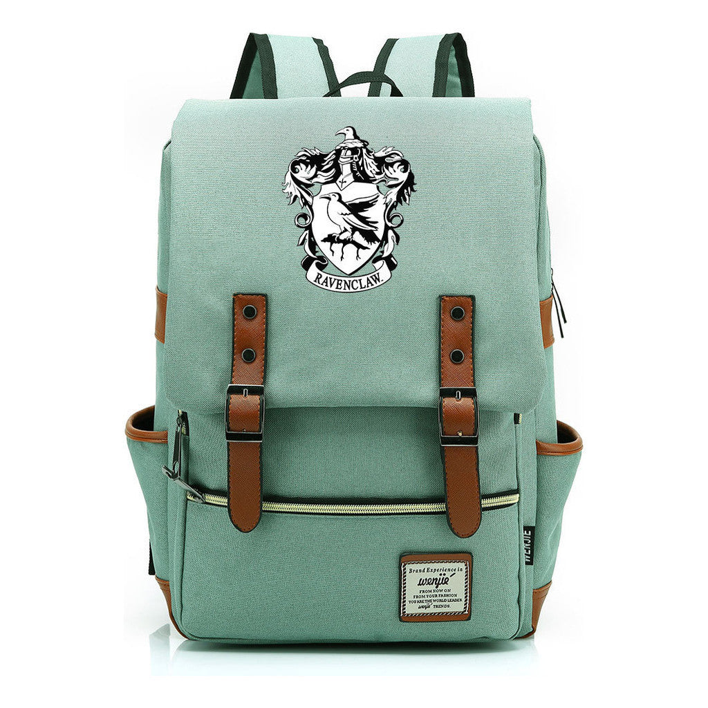 School Of Witchcraft And Wizardry Printed Youth School Bag Casual Belt Buckle Classic Backpack 38*27*12.5cm