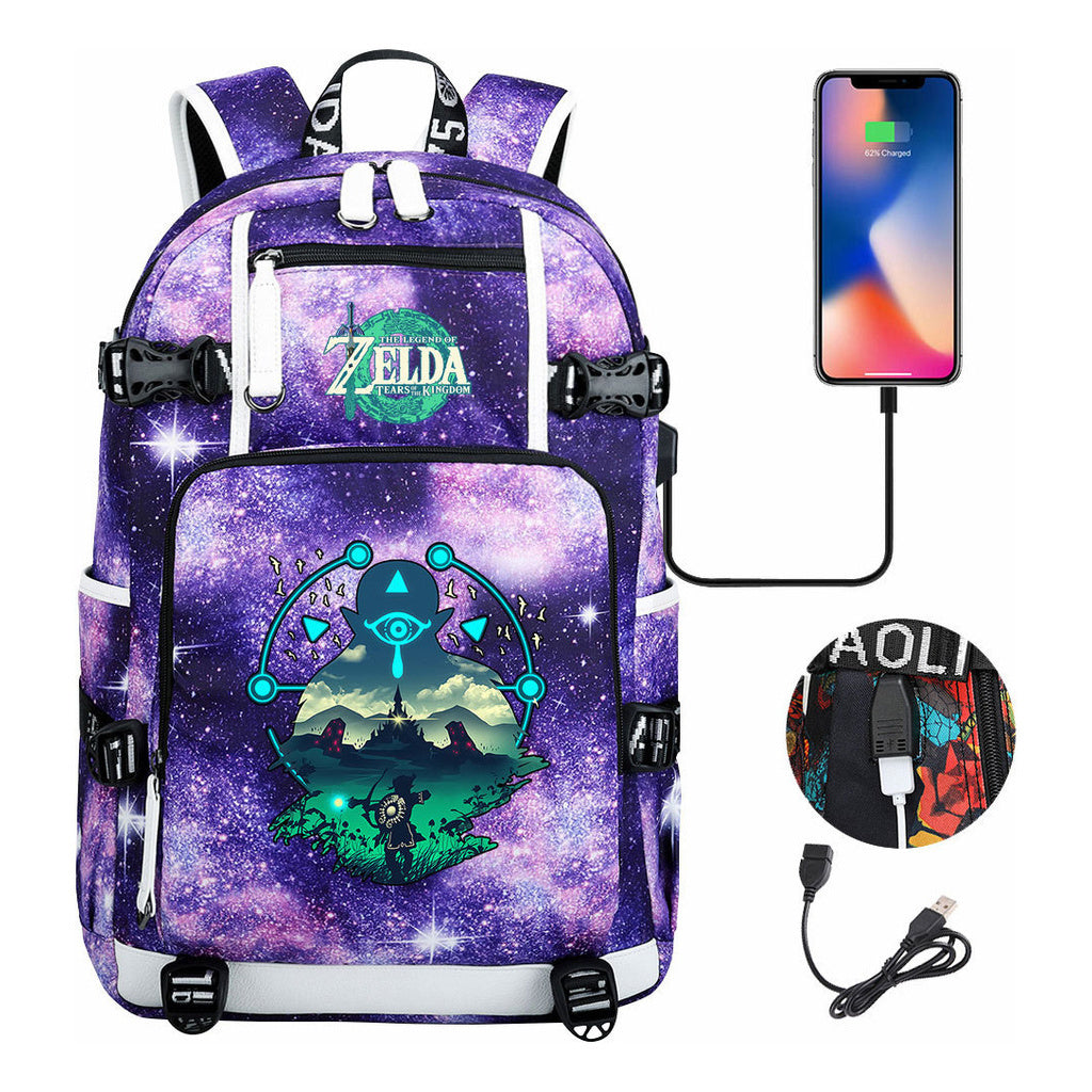 Printed Youth Student School Bag Large Capacity Leisure Travel Backpack