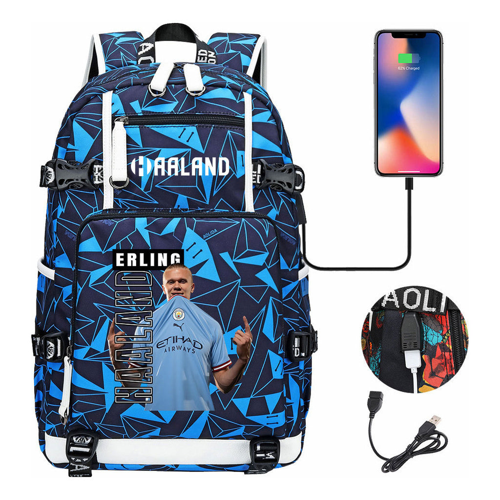 Basketball Star Harland Printed Youth Student Backpack With Large Capacity Leisure Travel Backpack