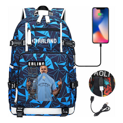 Basketball Star Harland Printed Youth Student Backpack With Large Capacity Leisure Travel Backpack