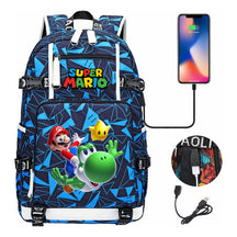 Super Mario Printed Teenage Student Backpack With Large Capacity Leisure Travel Backpack