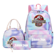 Jurassic Park Dinosaur Youth Student Girls School Bag Lunch Bag Three Piece Set Backpack Set