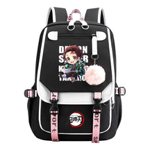 Cartoon Fashion Usb Youth Student Backpack Boy's And Girl's Leisure Ribbon Flip Backpack