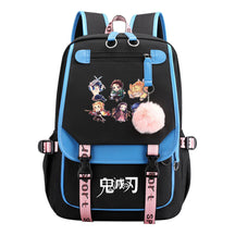 Comic Cartoon Fashion Usb Student Backpack Casual Woven Flap Backpack