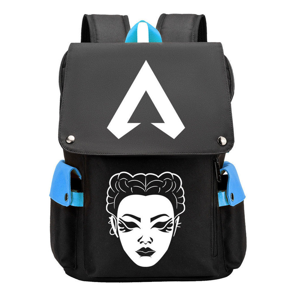 Apex Hero Print Usb Charging Cap Head Style Student School Bag Casual Backpack