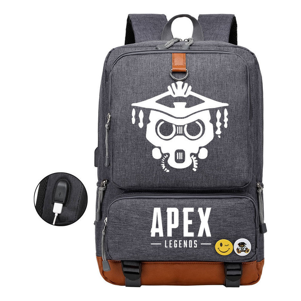 Apex Hero Print Usb Student Backpack Travel Backpack