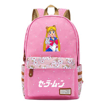 Anime Peripheral Beautiful Girl Warrior Student Backpack, Floral Casual Backpack