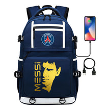 Gold Sports Football Star Printed Usb Youth School Bag Backpack Leisure Travel Backpack