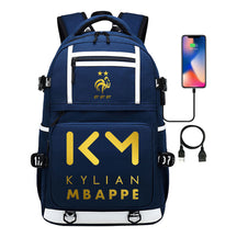 Golden Football Star Mbappe Usb Youth Student Backpack Backpack Leisure Travel Backpack