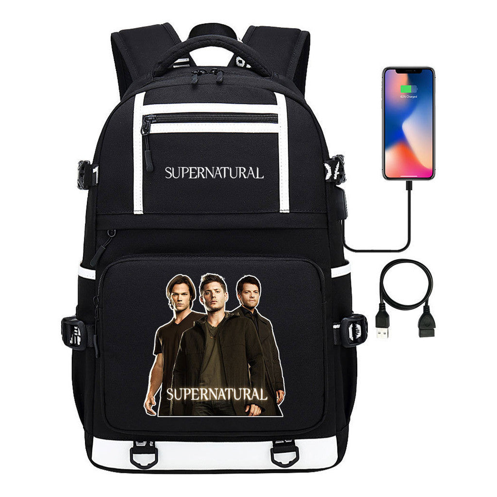 Evil Power Usb Youth Student School Bag Men's And Women's Backpack Leisure Travel Backpack