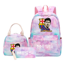 Sports Football Stars, Teenagers, Students, Girls, Backpacks, Lunch Bags, 3-piece Backpack Set
