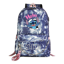 Interstellar Baby Stitch Printed Youth Student School Bag Casual Weaving Strap Backpack