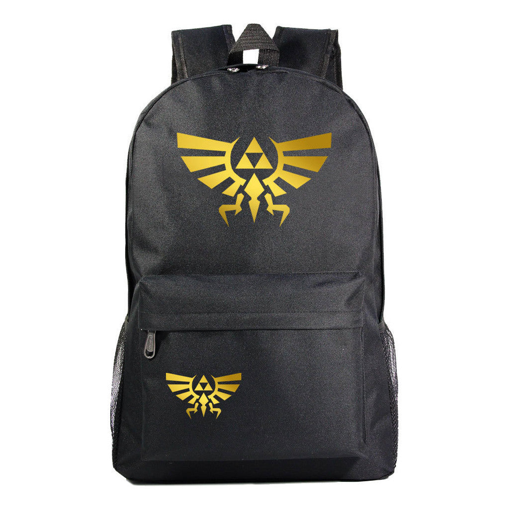 Golden Printed Youth Student Backpack Men And Women's Leisure Backpack