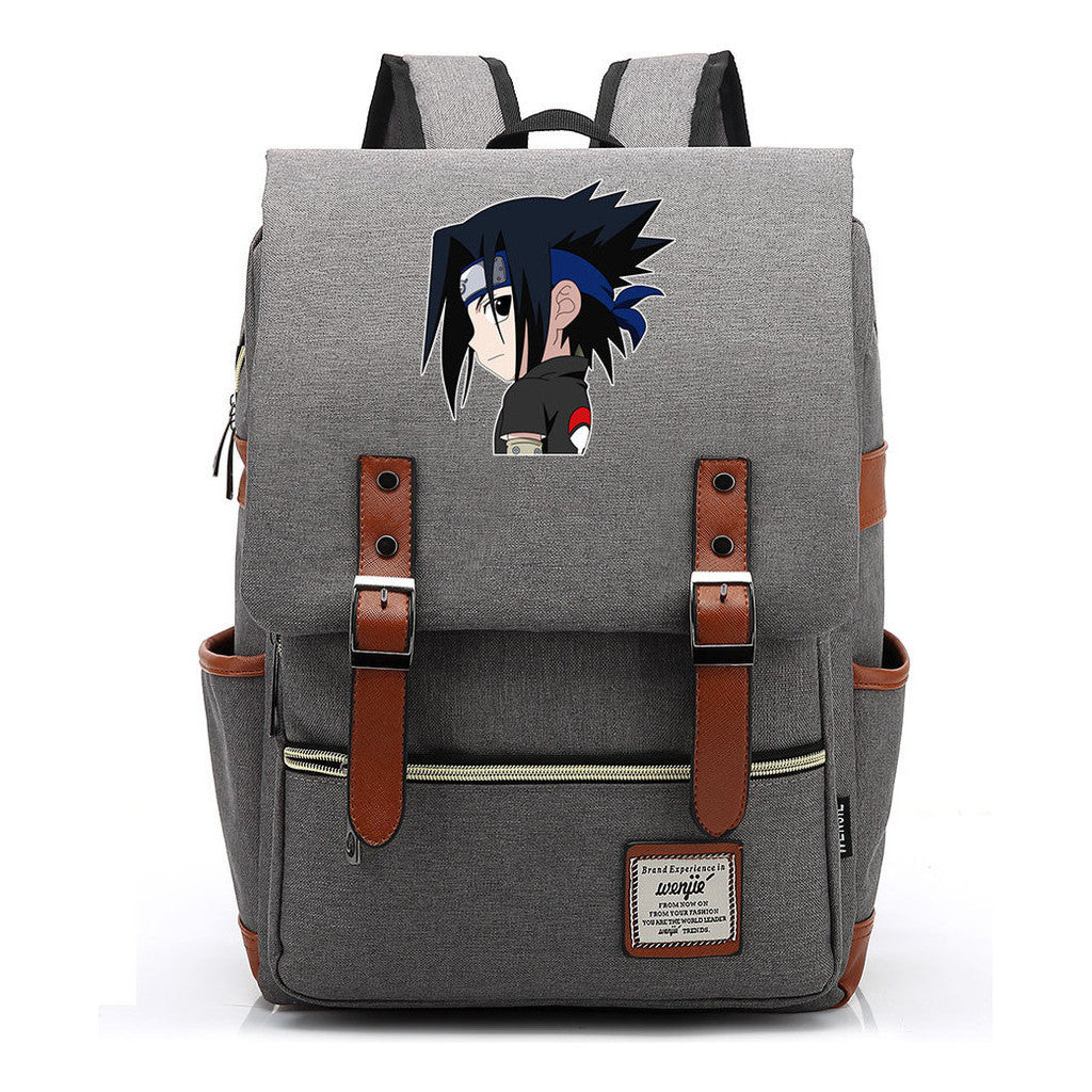 Naruto Printed Teenage Student Backpack For Men And Women, Casual Belt Buckle, Classic Backpack