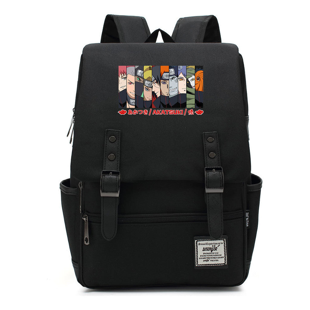 Naruto Printed Student Backpack Casual Belt Buckle Classic Backpack
