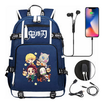 Cartoon Printed Usb Large Capacity Student Backpack For Leisure Travel Backpack