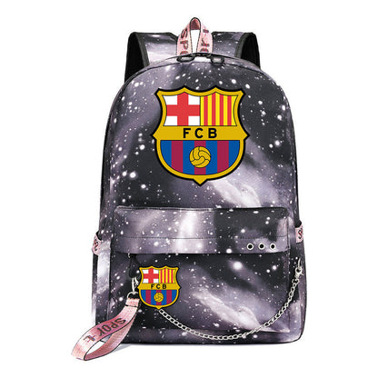 Sports Football Star Printed Usb Student Backpack For Leisure Travel Backpack
