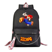 Mario Printed Usb Youth Student Backpack For Men And Women's Leisure Travel Backpack