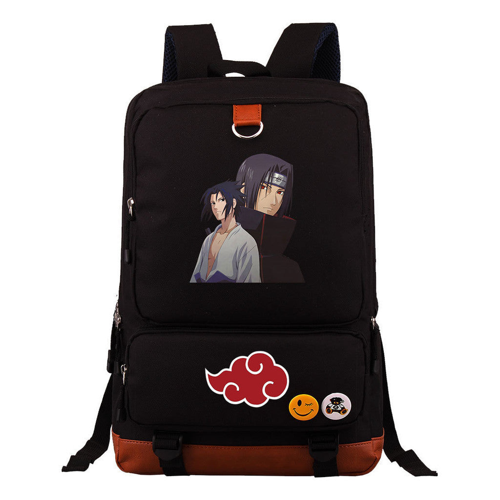 Cartoon Naruto Uchibo Youth Student School Bag Large Capacity Travel Bag Men's And Women's Backpack