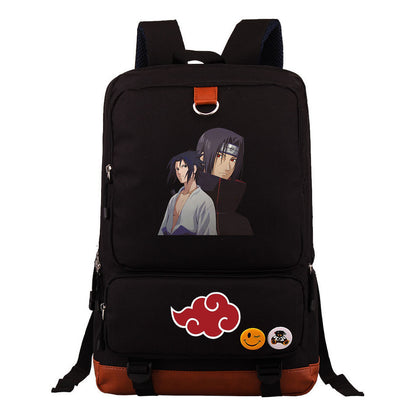 Cartoon Naruto Uchibo Youth Student School Bag Large Capacity Travel Bag Men's And Women's Backpack