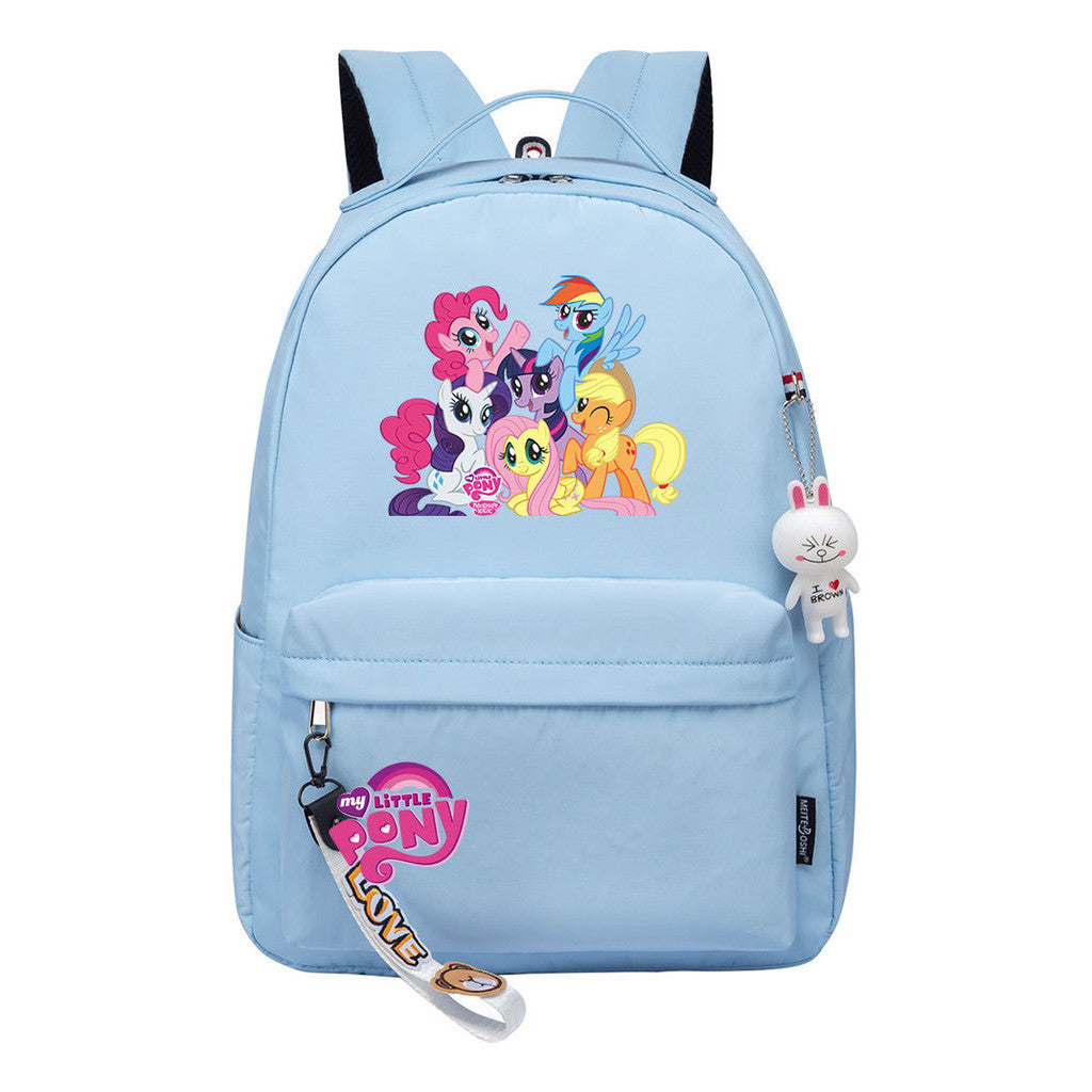 Cartoon Pony Unicorn Printed Youth Student School Bag Men's And Women's Leisure Bag Women's Backpack