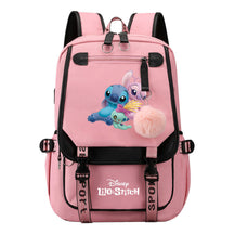 Interstellar Baby Stitch Usb Backpack For Boys And Girls Casual Woven Strap Flip Backpack