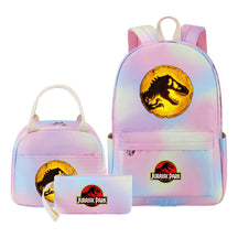 Jurassic Park Dinosaur Youth Student Girls School Bag Lunch Bag Three Piece Set Backpack Set